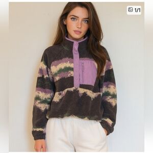 Women's Multicolor Fleece Jacket